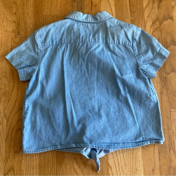 Crewcuts Tie Front Denim Shirt Size 12 - Picture 5 of 6